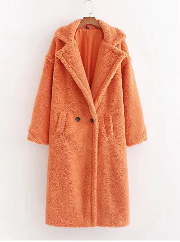 Women's Long Lamb Wool Coat for Fall/Winter