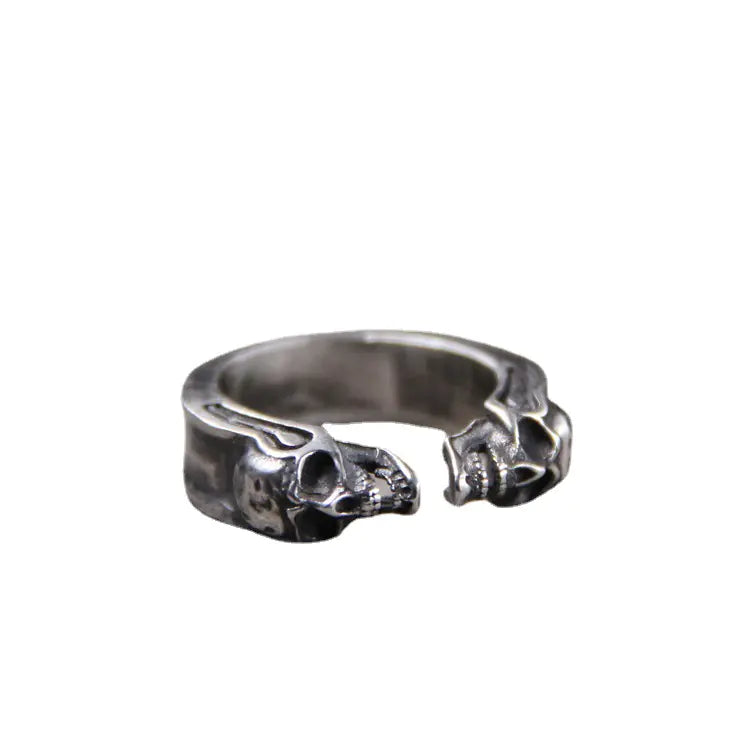 Silver Engraved Skull Ring