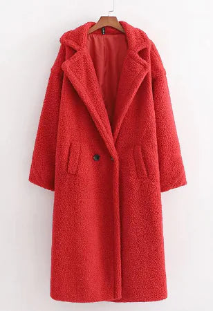 Women's Long Lamb Wool Coat for Fall/Winter