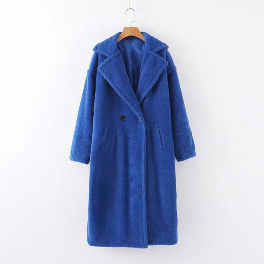 Women's Long Lamb Wool Coat for Fall/Winter